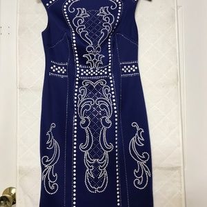 ALEXI ADMOR  Beads Shift Dress/ Size XS/ Blue - Pre old
